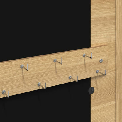 Mirror Jewelry Cabinet White Engineered wood 11.8x3.3x26.4 in