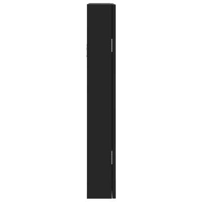 Mirror Jewellery Cabinet Wall Mounted Black 37.5x10x67 cm