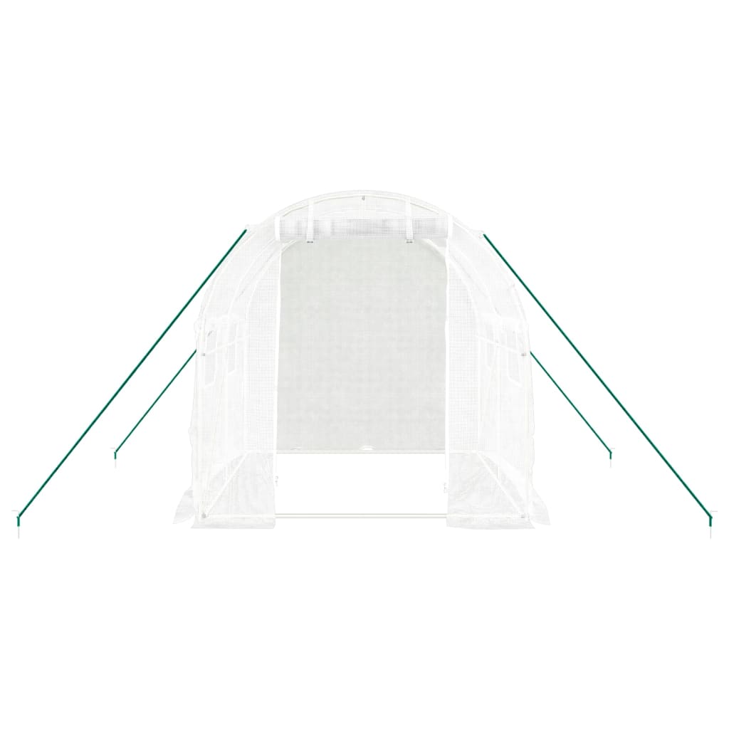 Greenhouse with Steel Frame White 4 m² 2x2x2 m