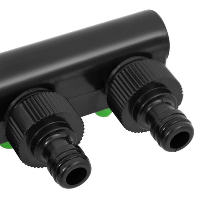 4-Way Tap Adaptor Green and Black 19.5x6x11 cm ABS & PP