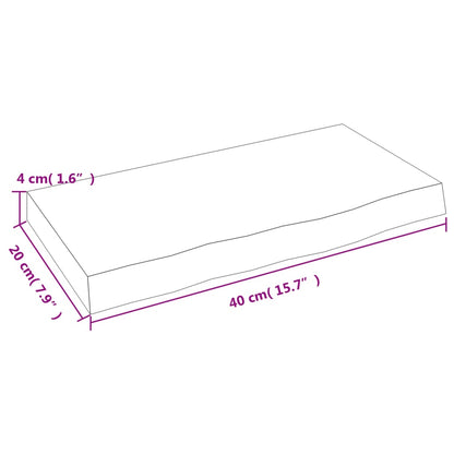 Wall Shelf 40x20x4 cm Untreated Solid Wood Oak