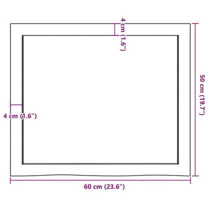 Wall Shelf 60x50x(2-4) cm Untreated Solid Wood Oak