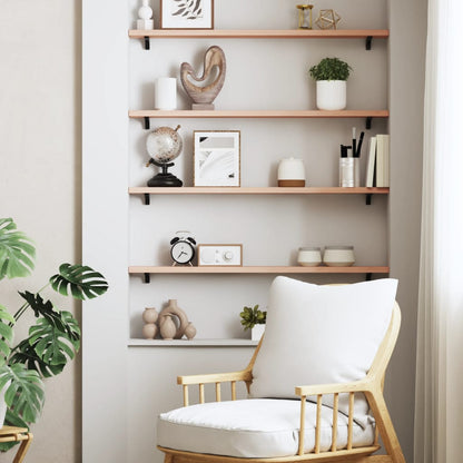 Wall Shelf 80x10x2 cm Untreated Solid Wood Oak