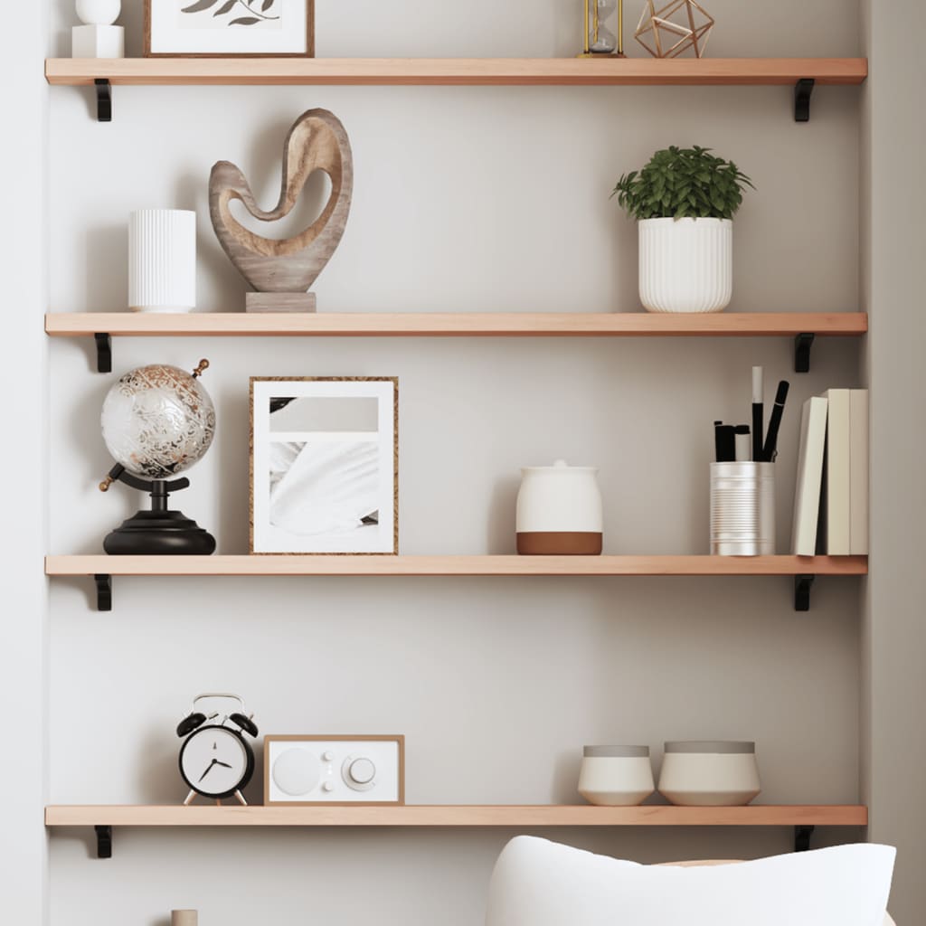 Wall Shelf 80x10x2 cm Untreated Solid Wood Oak