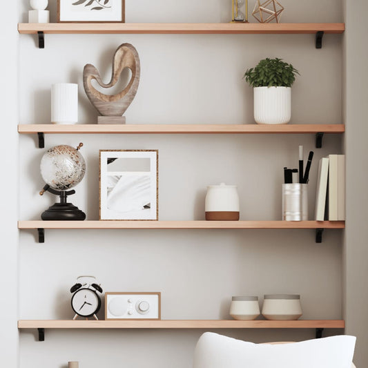 Wall Shelf 80x10x2 cm Untreated Solid Wood Oak