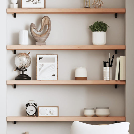 Wall Shelf 80x10x4 cm Untreated Solid Wood Oak