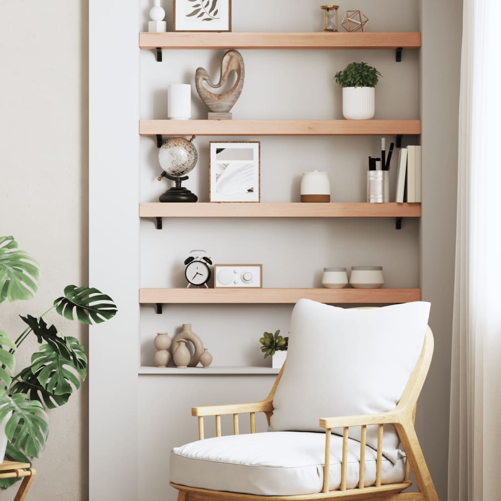 Wall Shelf 80x10x6 cm Untreated Solid Wood Oak