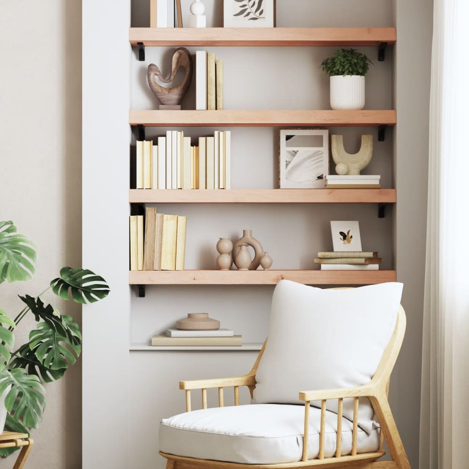 Wall Shelf 80x20x6 cm Untreated Solid Wood Oak