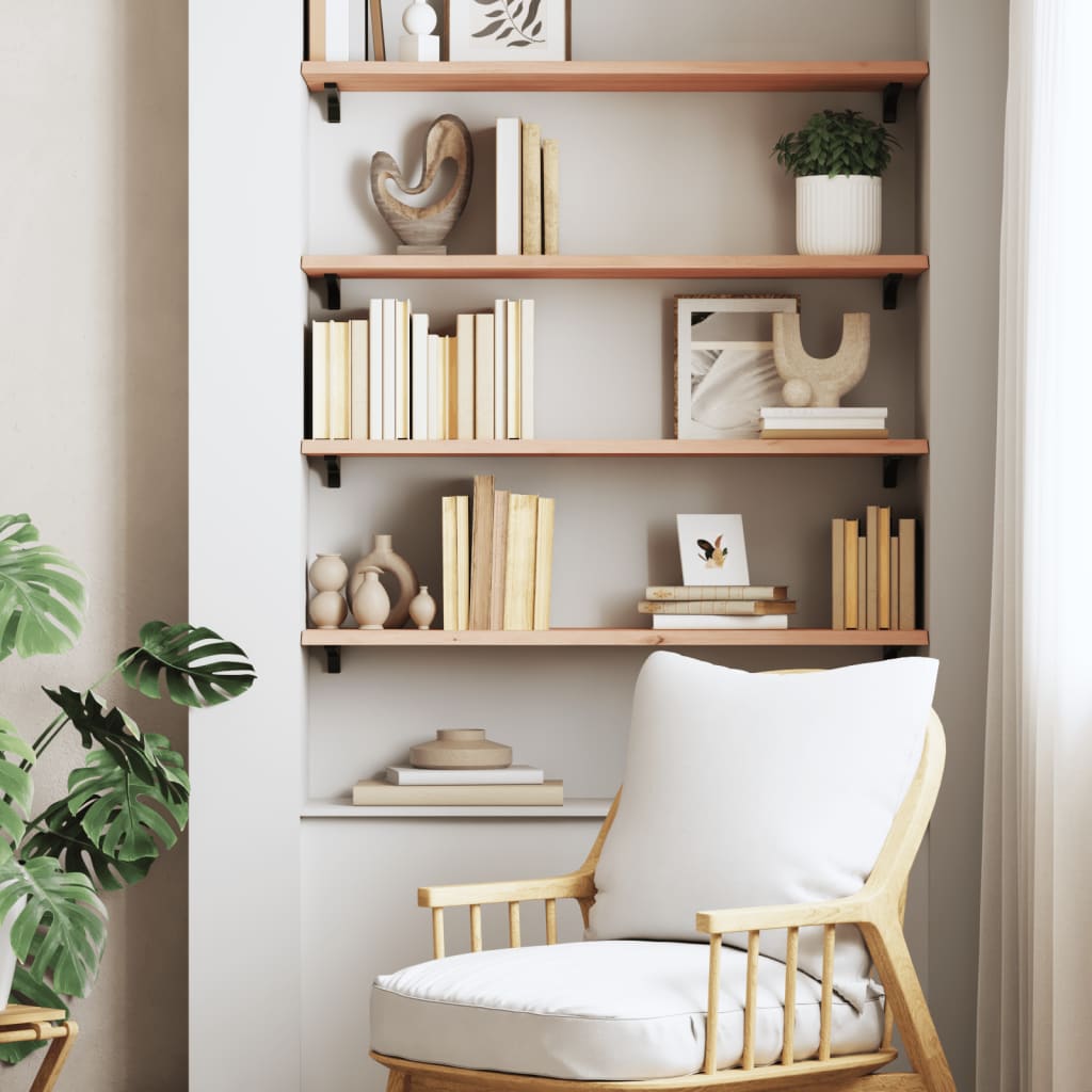 Wall Shelf 80x30x2 cm Untreated Solid Wood Oak