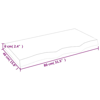 Wall Shelf 80x40x(2-6) cm Untreated Solid Wood Oak