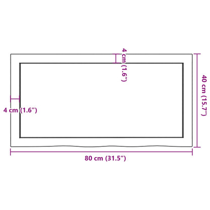 Wall Shelf 80x40x(2-6) cm Untreated Solid Wood Oak