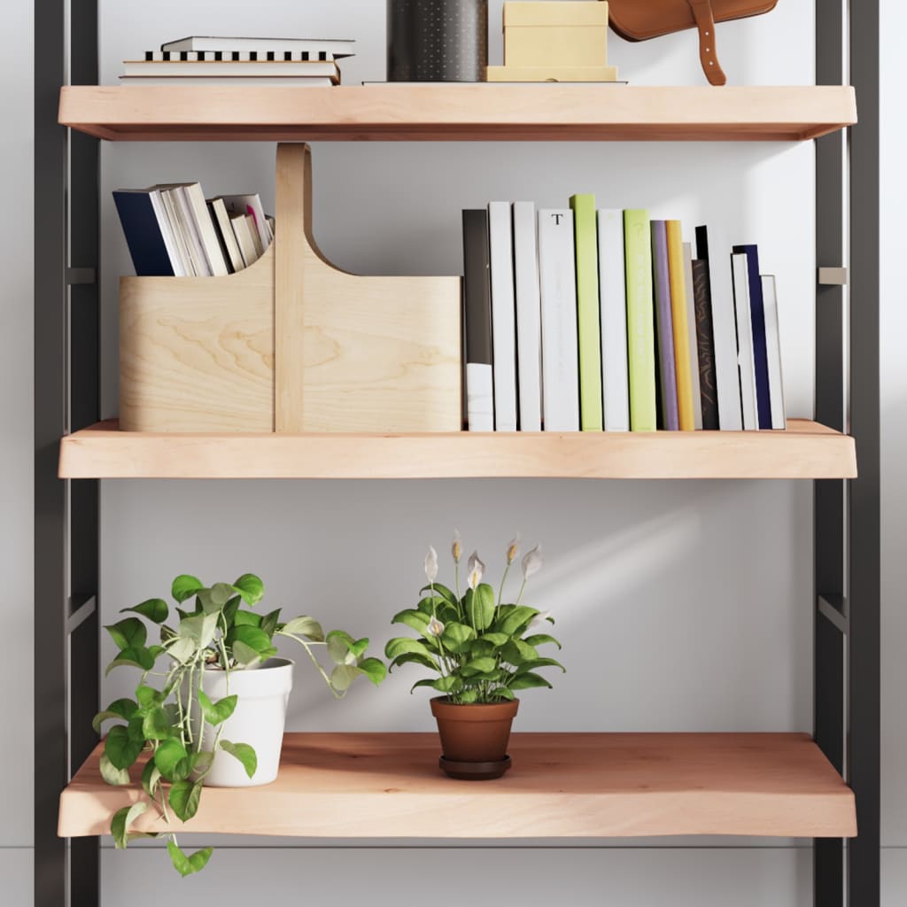 Wall Shelf 80x50x(2-6) cm Untreated Solid Wood Oak