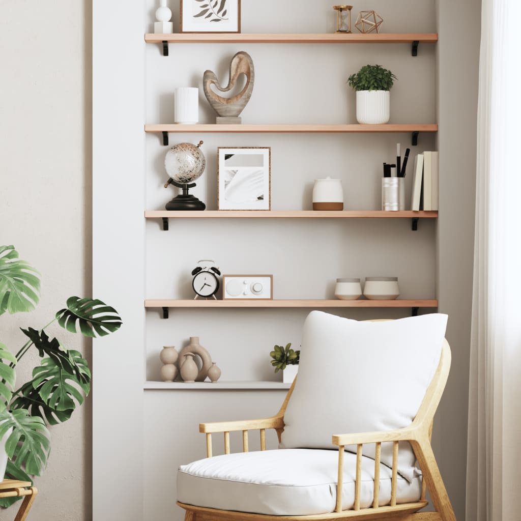 Wall Shelf 100x10x2 cm Untreated Solid Wood Oak