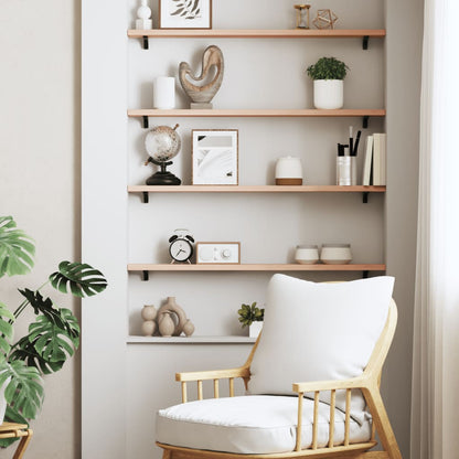 Wall Shelf 100x10x2 cm Untreated Solid Wood Oak