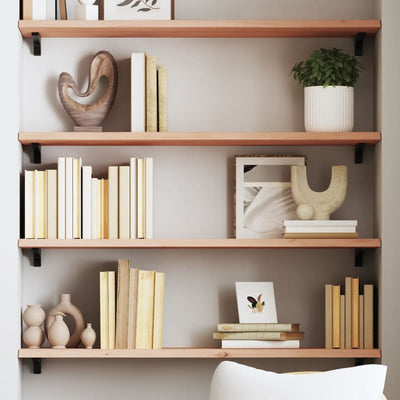 Wall Shelf 100x30x2 cm Untreated Solid Wood Oak