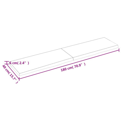 Wall Shelf 180x40x(2-6) cm Untreated Solid Wood Oak