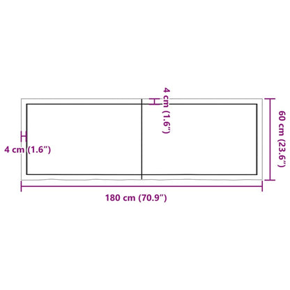 Wall Shelf 180x60x(2-4) cm Untreated Solid Wood Oak