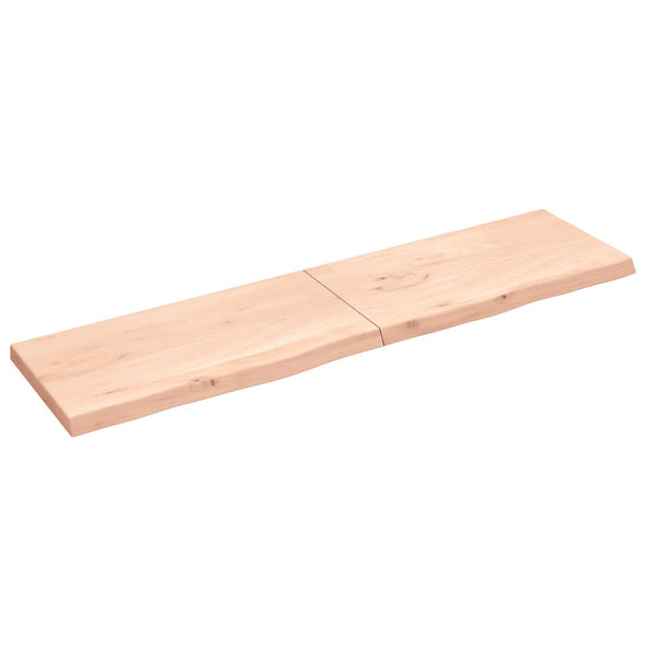 Wall Shelf 200x50x(2-6) cm Untreated Solid Wood Oak