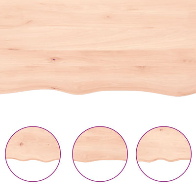 Wall Shelf 200x60x(2-4) cm Untreated Solid Wood Oak