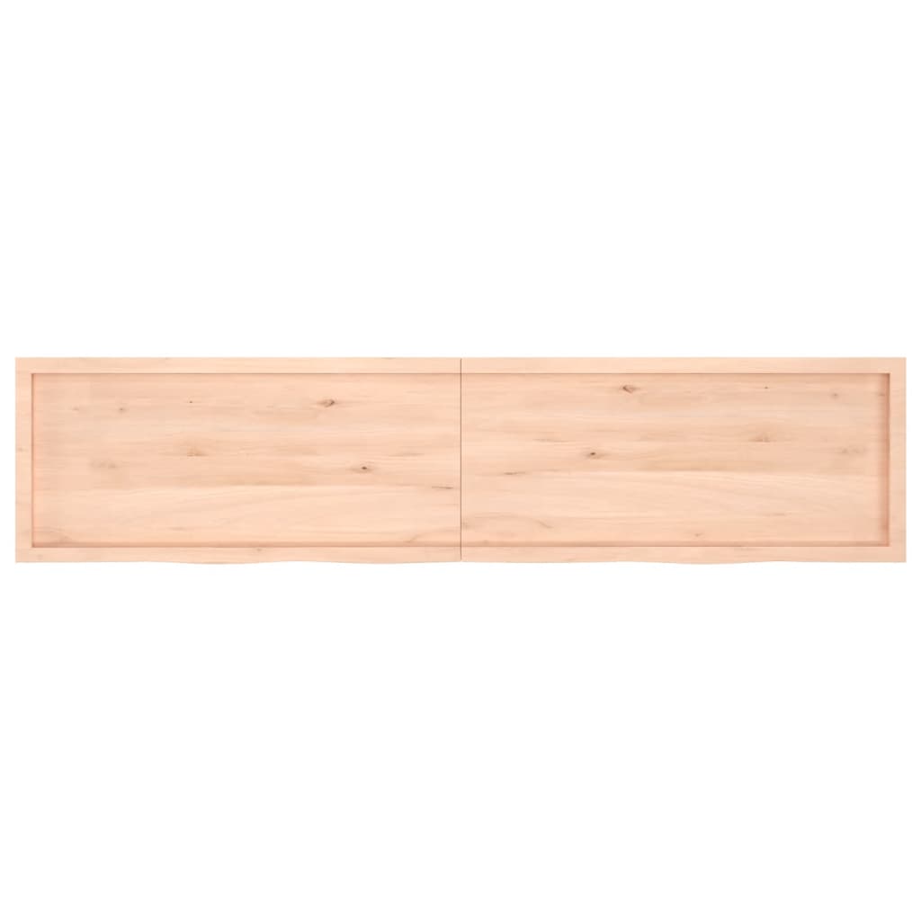 Wall Shelf 220x50x(2-4) cm Untreated Solid Wood Oak