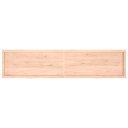 Wall Shelf 220x50x(2-4) cm Untreated Solid Wood Oak