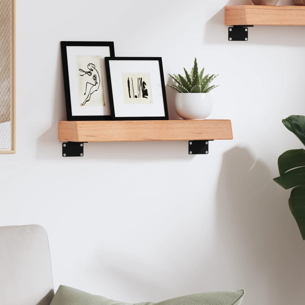 Wall Shelf Light Brown 40x10x6 cm Treated Solid Wood Oak