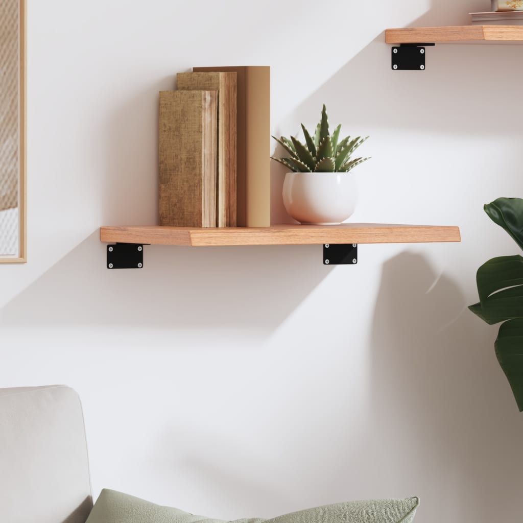 Wall Shelf Light Brown 40x20x2 cm Treated Solid Wood Oak