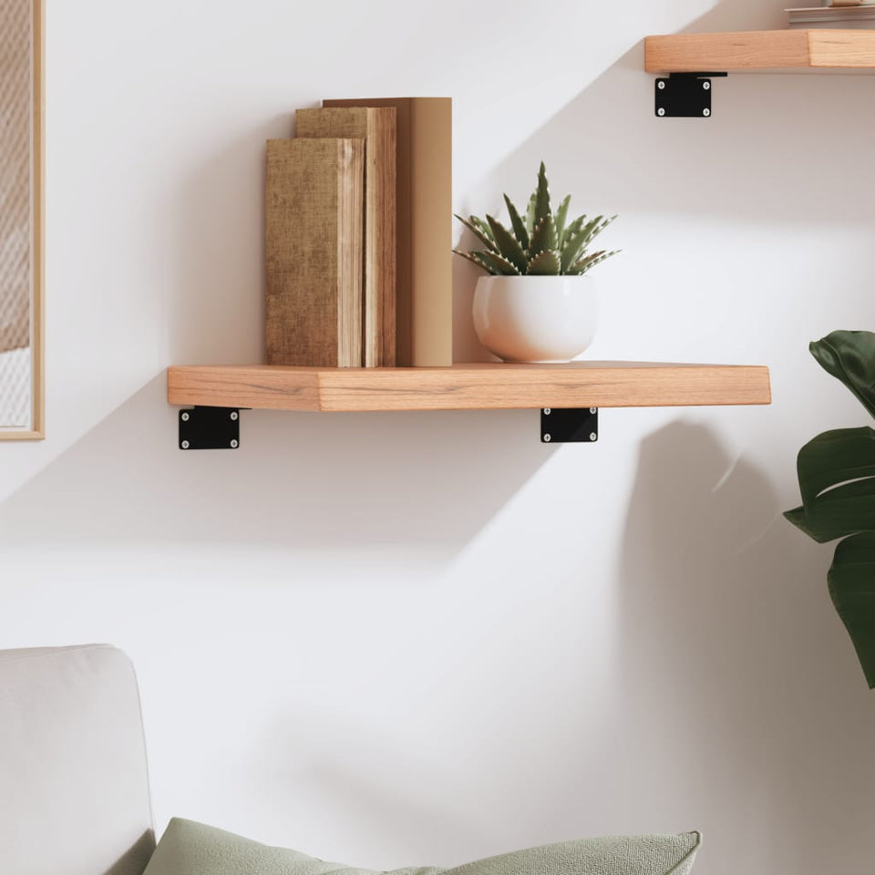 Wall Shelf Light Brown 40x20x4 cm Treated Solid Wood Oak