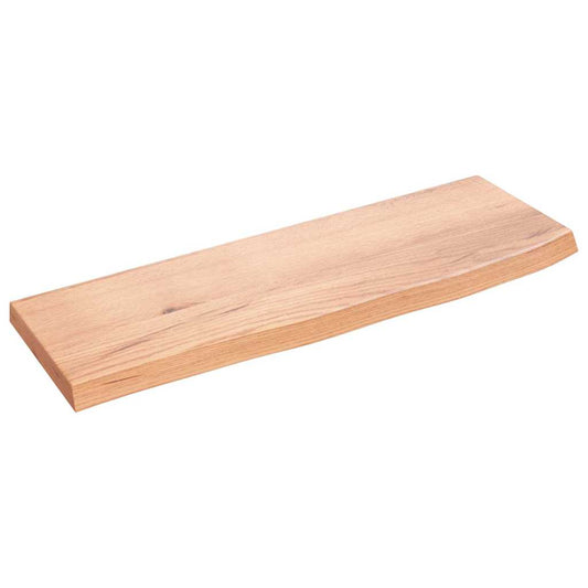 Wall Shelf Light Brown 60x20x2 cm Treated Solid Wood Oak
