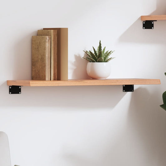 Wall Shelf Light Brown 60x20x2 cm Treated Solid Wood Oak