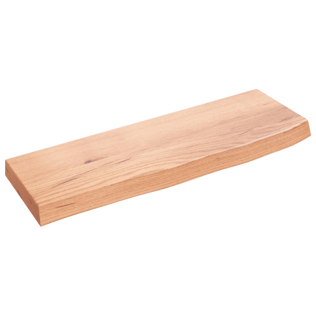 Wall Shelf Light Brown 60x20x4 cm Treated Solid Wood Oak