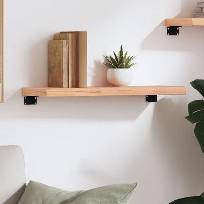 Wall Shelf Light Brown 60x20x4 cm Treated Solid Wood Oak