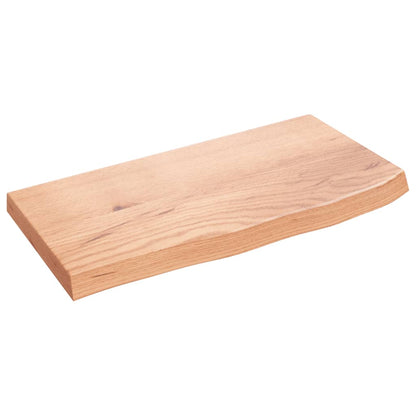 vidaXL Wall Shelf Light Brown Solid Oak Wood with a Varnished Finish