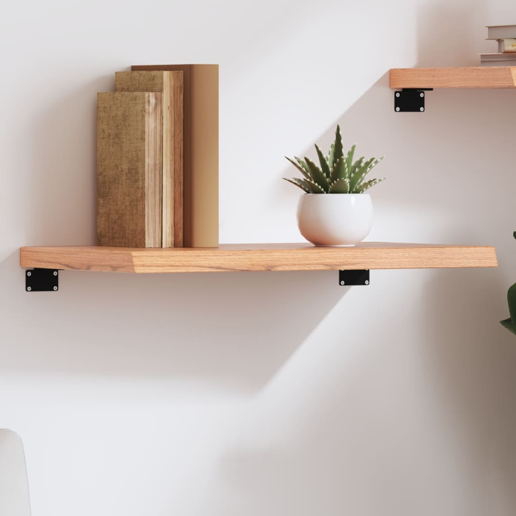 vidaXL Wall Shelf Light Brown Solid Oak Wood with a Varnished Finish