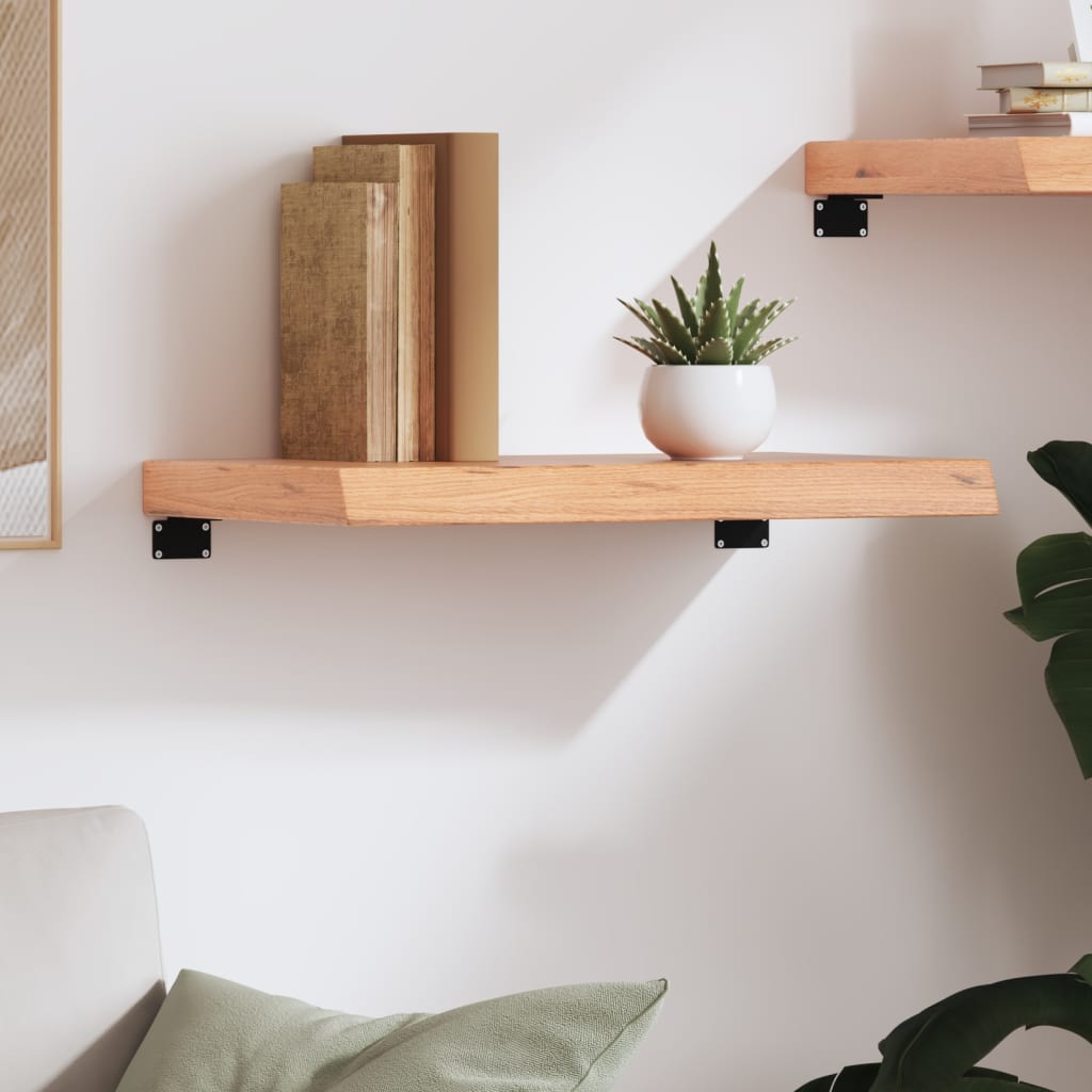 Wall Shelf Light Brown 60x30x(2-6) cm Treated Solid Wood Oak