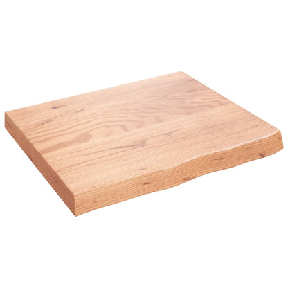 Wall Shelf Light Brown 60x50x(2-6) cm Treated Solid Wood Oak