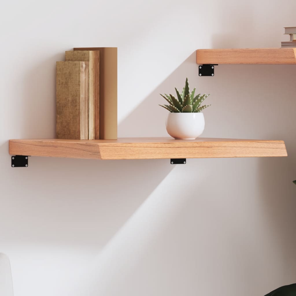 Wall Shelf Light Brown 60x50x(2-6) cm Treated Solid Wood Oak