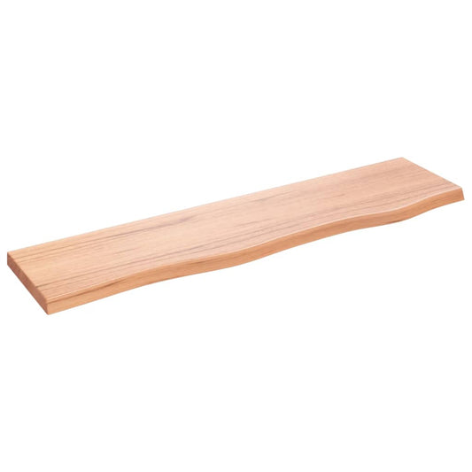 Wall Shelf Light Brown 80x20x2 cm Treated Solid Wood Oak