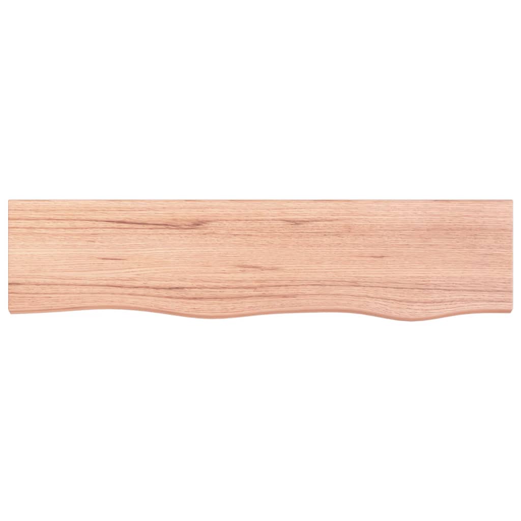 Wall Shelf Light Brown 80x20x2 cm Treated Solid Wood Oak