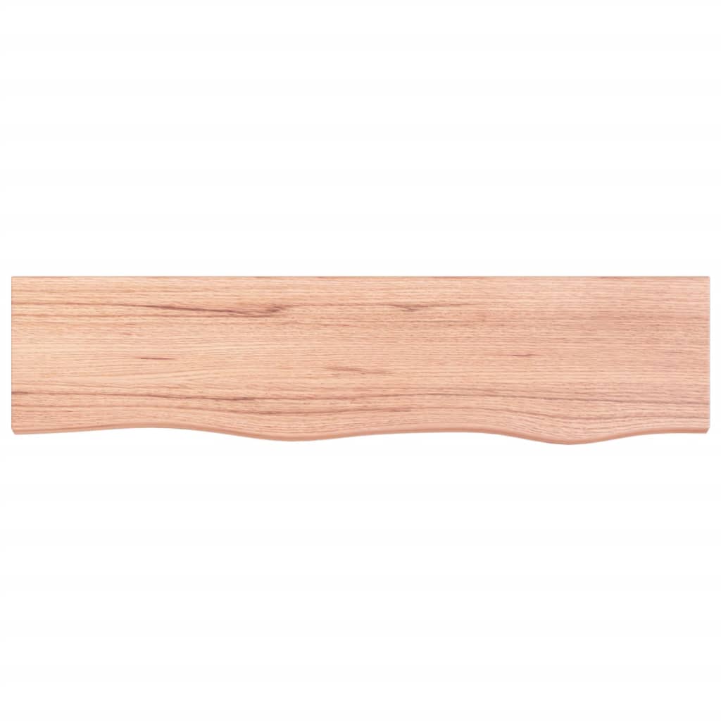 Wall Shelf Light Brown 80x20x6 cm Treated Solid Wood Oak