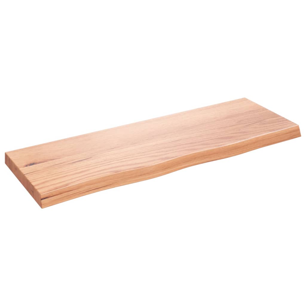 Wall Shelf Light Brown 80x30x(2-4) cm Treated Solid Wood Oak