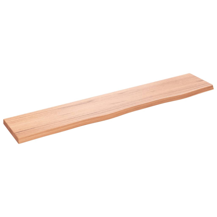 Wall Shelf Light Brown 100x20x2 cm Treated Solid Wood Oak