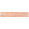 Wall Shelf Light Brown 100x20x2 cm Treated Solid Wood Oak