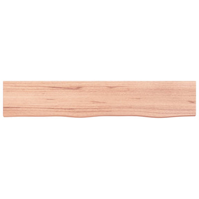 Wall Shelf Light Brown 100x20x2 cm Treated Solid Wood Oak