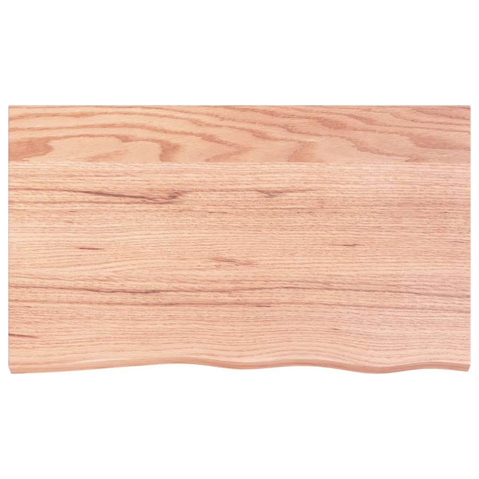 Wall Shelf Light Brown 100x60x(2-6) cm Treated Solid Wood Oak