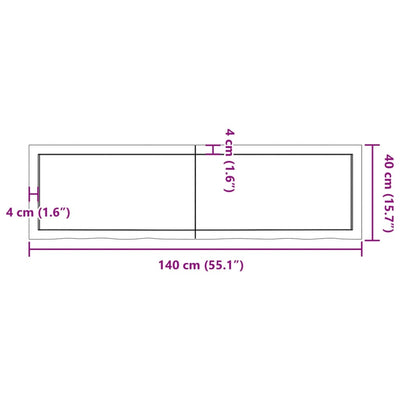 Wall Shelf Light Brown 140x40x(2-6) cm Treated Solid Wood Oak