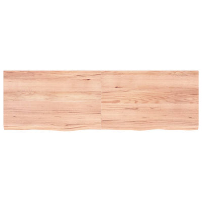 Wall Shelf Light Brown 160x50x(2-4) cm Treated Solid Wood Oak