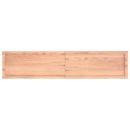 Wall Shelf Light Brown 70.9"x15.7"x(0.8"-1.6") Treated Solid Wood Oak