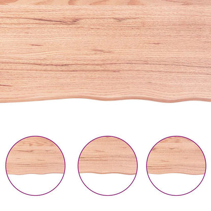 Wall Shelf Light Brown 70.9"x15.7"x(0.8"-1.6") Treated Solid Wood Oak