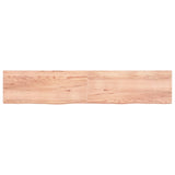 Wall Shelf Light Brown 200x40x(2-6) cm Treated Solid Wood Oak